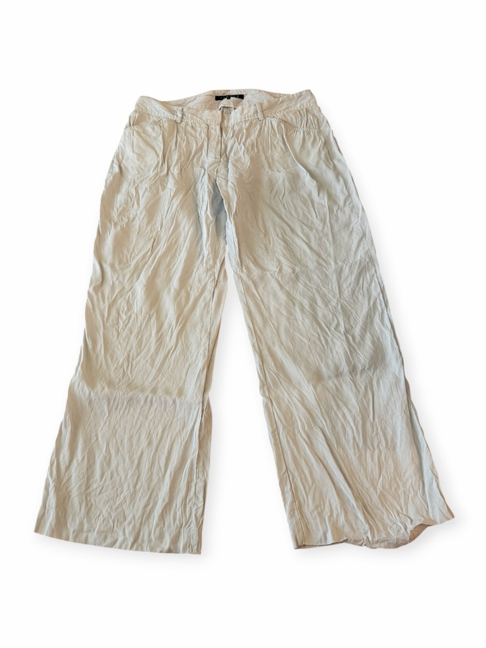 Theory Light Blue Linen-Blend Wide-Leg Flowy Dress Pants Trousers Size 8